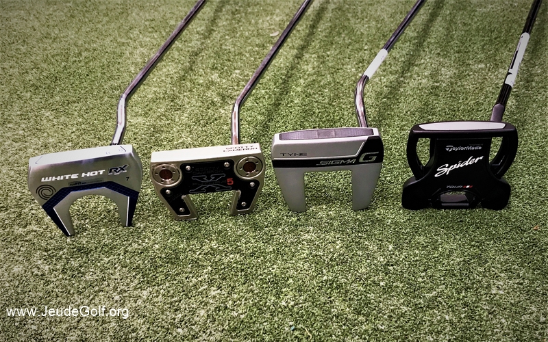 Le match des putters HIGH MOI : Odyssey White Hot RX 7, Scotty Cameron Futura X5, Ping Sigma G, TaylorMade Spider Black