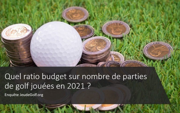 Quel a été le ratio budget sur nombre de parties jouées par les golfeurs, et les golfeuses en 2021 ?