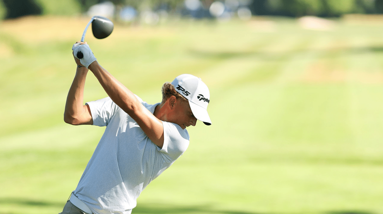 Martin Couvra en action sur le parcours de Munich – BMW International Open 2025 Martin Couvra au départ d’un trou lors du BMW International Open 2025 à Munich